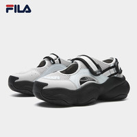 FILA 贝果凉鞋|斐乐运动凉鞋女鞋2026夏新款透气厚底沙滩鞋运动鞋 南极灰/幻象蓝-AI 38.5