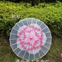语森忆 透明丝系列 76cm 半穿 伞绸布舞蹈伞 桃红