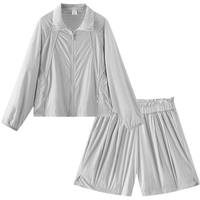  Semir/森马 凉感防晒 女士防晒衣套装 冷灰20554（特宽松款介意可拍小一码） XS