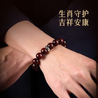歌米诺 小叶紫檀手串男女吞金貔貅十二生肖檀香手链