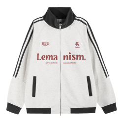 LEMANISM 立领 棒球服 白花灰