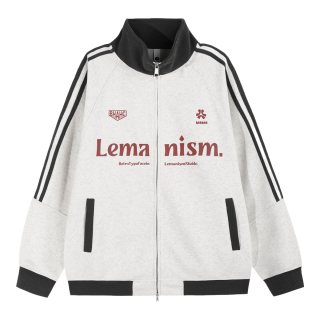 LEMANISM 立领 棒球服 白花灰