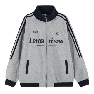 LEMANISM 立领 棒球服 花灰色