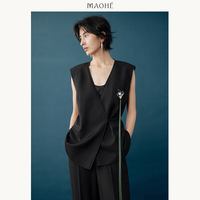  茂禾 围裹式系带 女士西装马甲