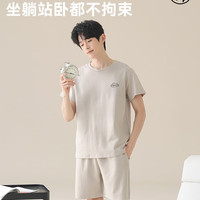 雅鹿 睡衣男士2026新款100%纯棉休闲薄款短袖短裤