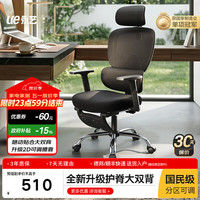 永艺 M60二代人体工学椅双背电脑椅办公椅子M60二代【护脊大双背+2D腰靠+升降手+搁脚