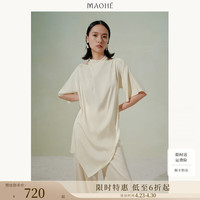 茂禾 交叉领宽松衬衫夏季新款真丝短袖上衣