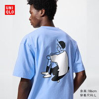 优衣库 UT Yu Nagaba印花T恤 水蓝色 2XL