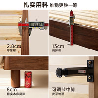  QuanU/全友 高脚储物 双人床+床头柜+床垫 1.5米x2米