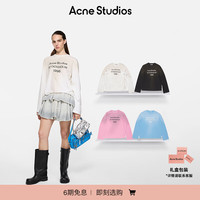 Acne Studios 男女同款做旧1996印花宽松落肩长袖T恤上衣CL0197 灰白色 XS