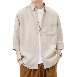 马克华菲 莱赛尔冰丝 男士短袖衬衫