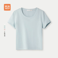 海澜之家 女士短袖T恤 圆领棉氨弹力