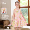 迪士尼 女童连衣裙无袖2026新款夏季油画迷彩碎花洋气裙子纯棉儿童背心裙 粉色 110