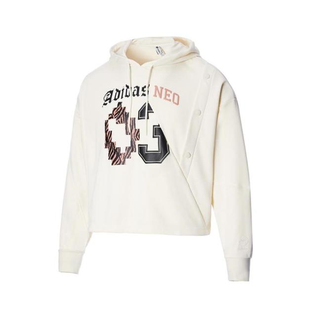 adidas NEO 女子连帽卫衣NEO针织连帽休闲运动套头衫卫衣短上衣女装