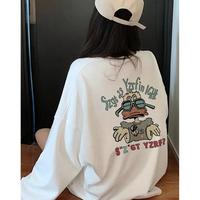 限尺码：PASS 美式复古圆领卫衣女新款春秋季高级感小个子港味chic上衣潮