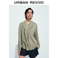 UR 流动哲学 女士长袖T恤 披肩 绑带 S