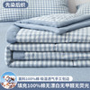 AIDLI A类100%新疆棉夏凉被空调被印花可水洗机洗单双人薄被子被芯 里外全棉-蓝小格 150x200cm单夏被 水果派对