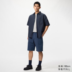 优衣库 全棉 男士短裤 481571/68深蓝色 XL