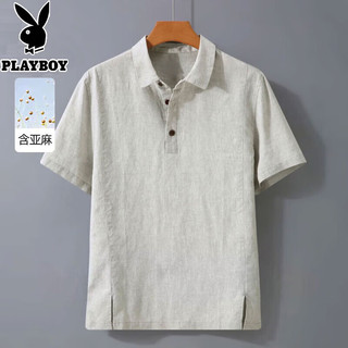  PLAYBOY/花花公子 含麻布料 男士Polo衫