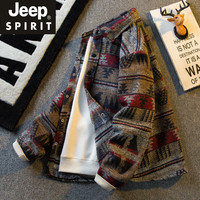  JEEP SPIRIT 复古印第安毛呢 男士衬衫