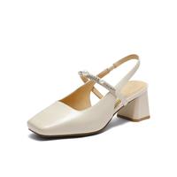 百丽 女士凉鞋 包头后空一字带粗跟 2026夏季新款