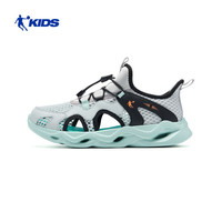 移动端、京东百亿补贴：乔丹 男大童溯溪鞋儿童夏季户外框子凉鞋两栖运动跑鞋 薄纱灰/黑色