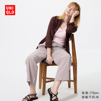 优衣库 484605 泡泡纱面料 驼色 2XL 女士休闲裤
