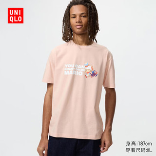 优衣库 UT Mario Movie印花T恤 水粉色 S