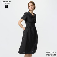 优衣库 麻混纺V领 &连衣裙/短袖女装合作款/裙子484825｜京东快递 更快更好