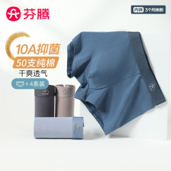 芬腾 抑菌 男士内裤  灰色/墨兰/灰紫/蓝色 4条 L
