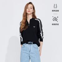 navigare 袖子字母提花 女士针织卫衣