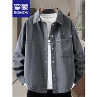 ROMON/罗蒙 美式复古 男士牛仔外套