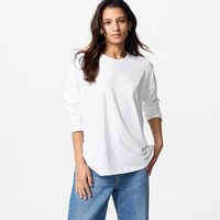 优衣库 女装 AIRism 棉混纺T恤 长袖 474402