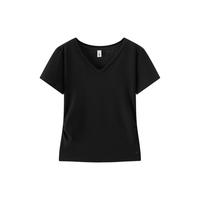  Semir/森马 凉感透气 女士短袖T恤 黑色调00399 M