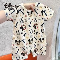 百亿补贴：迪士尼 联名婴儿夏季薄款衣服宝宝短袖连体衣套头哈衣满月百天夏装