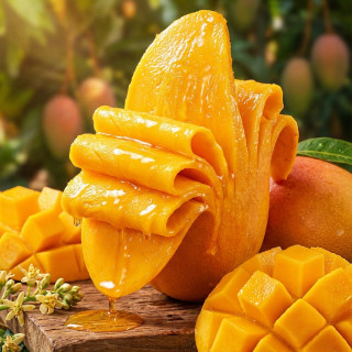 纤维不塞牙、核超薄：京鲜生 海南贵妃芒 芒果净重8斤装 单果150g