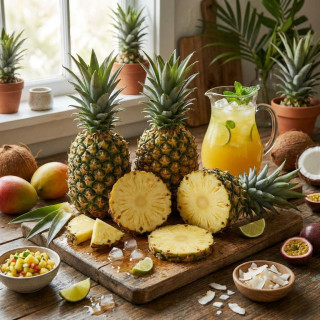 果眼浅外皮薄！果汁、炒饭都能搭：京鲜生 海南手撕凤梨 净重7.5斤装 单果650g