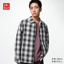 优衣库 490283 棉麻面料 黑色 3XL 男装衬衫式茄克