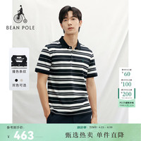 BEANPOLE 男士商务休闲日常多色通勤撞色条纹翻领短袖POLO衫