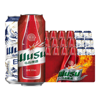  WUSU/乌苏啤酒 烈性高度 啤酒套装 红乌苏 500mL 12罐 +白啤500ml*6罐