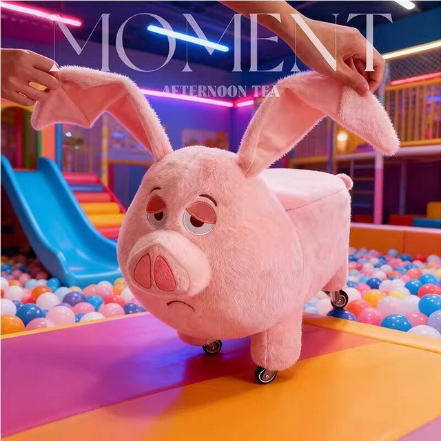 RNGIG 太乙真人坐骑猪玩偶凳子 无轮【承重300斤+加厚实木框架】