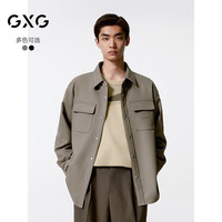 GXG 男装简约衬衫式夹克外套男  棕色 170/M