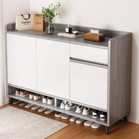 移动端、京东百亿补贴：LEADTEK 鞋柜门口入户收纳柜大容量实木鞋架玄关柜多层家用置物收纳架 莫兰迪100*32*100cm