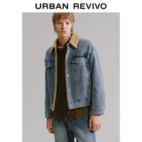 URBAN REVIVO 加厚绒感 男士牛仔外套