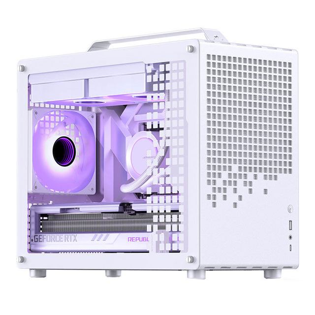 乔思伯 机箱Z20提手式MATX白色240水冷MINI桌面ITX电脑机箱