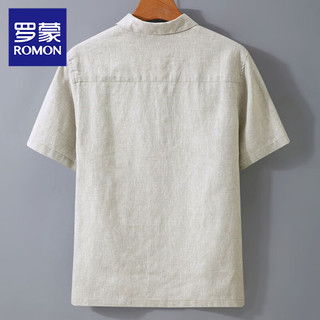  ROMON/罗蒙 含麻布料 男士Polo衫