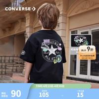 匡威 儿童装男童短袖t恤夏季女童中大童冰丝凉感透气潮流半袖T 正黑色 110 /56