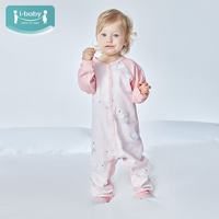ibaby 英伦宝贝儿童恒温针织长袖连体衣秋冬睡衣家居服柔软舒适FF 长袖连体睡衣-冰湖天鹅 80码