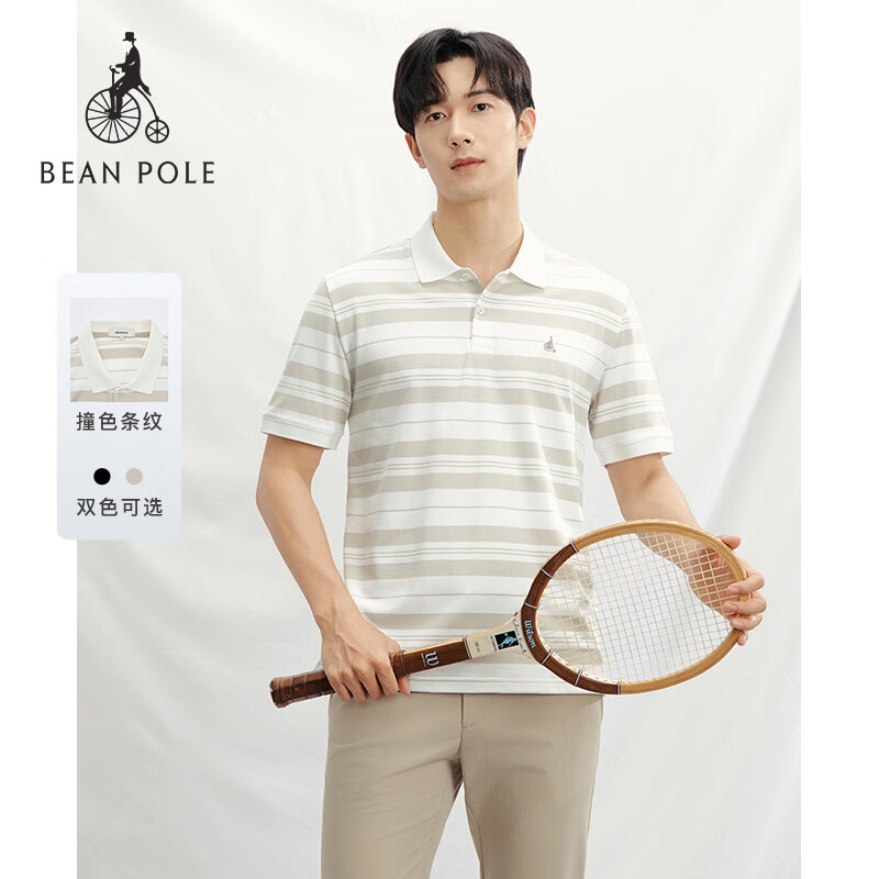  BEANPOLE/滨波 撞色条纹 男士POLO衫