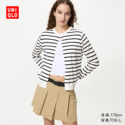 优衣库 棉莫代尔混纺 女士针织开衫